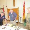 June guest speaker Major (retired) Doug Hall, FNHA member David Underhill and FNHA member Mike MacFarlane in a heritage military uniform.